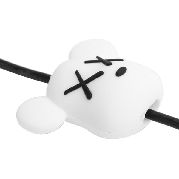 Tecknad Mobiltelefon Datakabel Skydd Trådskydd USB-Kabel Bites Saver Protector Vit