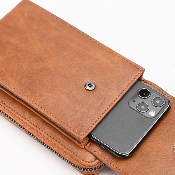 2023 ny ny plånbok för kvinnor, crossbody-väska, koreansk multifunktionell mobiltelefonväska brun