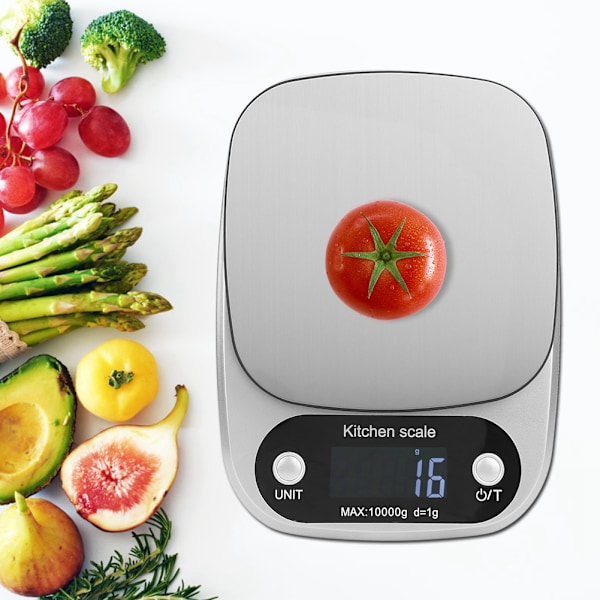 Mini Bærbar Rustfrit Stål Elektrisk Vægt Balance Køkkenbageri Tilbehør Sølv 10kg/1g