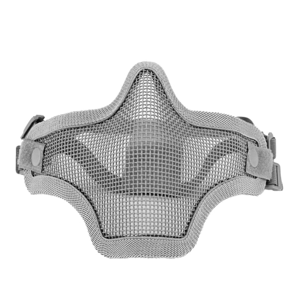 Half Face Guard Protective Steel Mesh Cool Design 54 to 62cm Head Cover for Outdoor Activities Grey