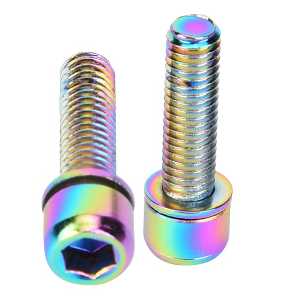 6 stk M5x25mm Titanlegerings Cykelflaskeholder Opbevaringsstativ Bolt Cykeltilbehør (farver)