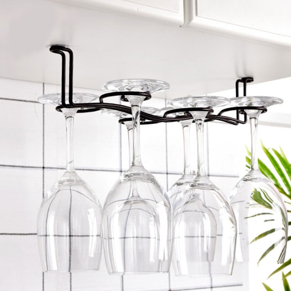 Jernhengende 6 flasker Vinkoppstativ Glasholder Display Hylle Organizer