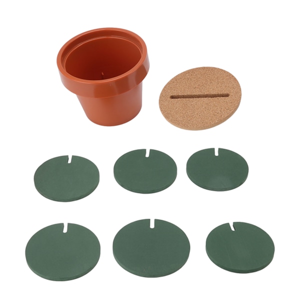 7 st Cactus Coaster Set Söt rolig grön kaktusunderlägg Halkfri värmeisolering teunderlägg med blomkrukahållare