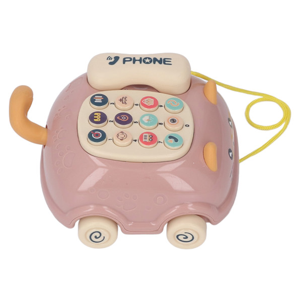 Baby Telefon Træk Legetøj Flere Lyde Kinesisk Engelsk Stemme Tiltrækkende Kat Form Baby Musik Telefon Bil
