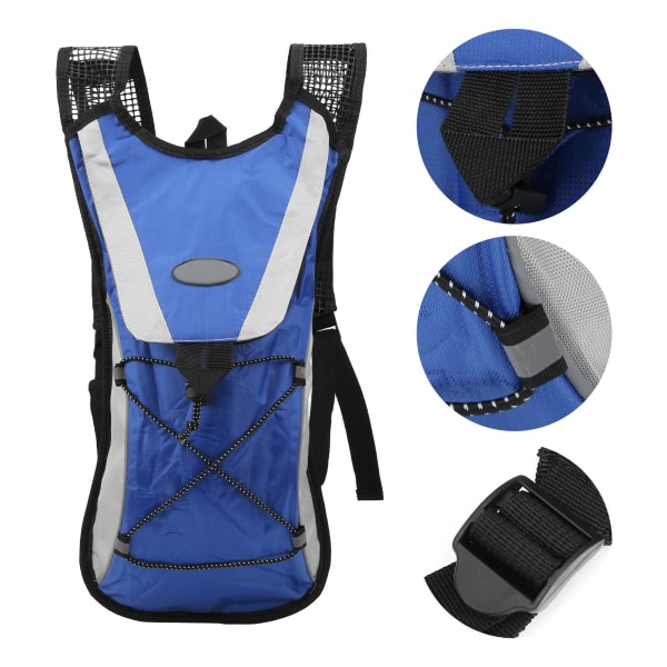 Vattentät Camping Cykelryggsäck Bärbar Sportcykel Hydration Bag 2L Blå
