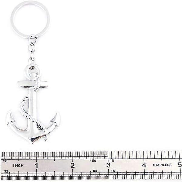 3D Ankare Nyckelring Billogo Metallnyckelring Parnyckelring Silver