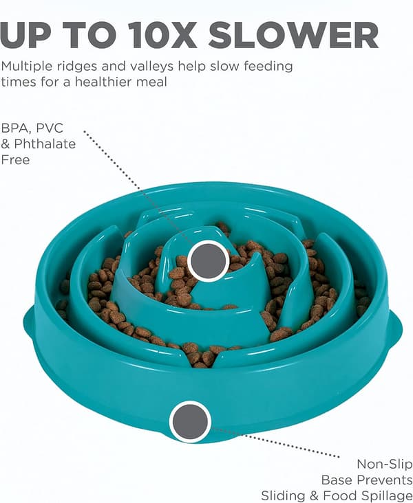 Slow Feeder Hundskål, Stor/Normal, Turkos 27*27*5cm Grön[LD]