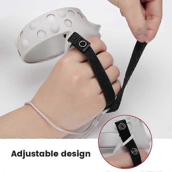 VR-håndtak silikonbeskyttende deksel for Oculus Quest 2-kontrollergrep + stropp som forhindrer tapt utstyr for Oculus Quest 2 VR-tilbehør white black