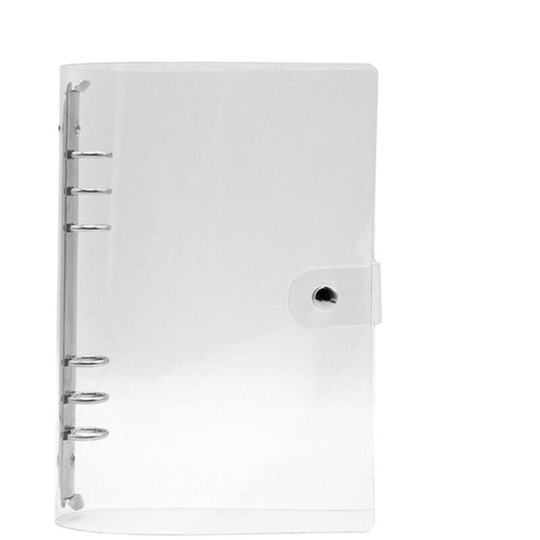 1 st Transparent PVC-klämma Fil Mapp Lös Notebook-ark R-ing Pärm Dagbok Planerare Skolkontorsmaterial A6, modell: A6