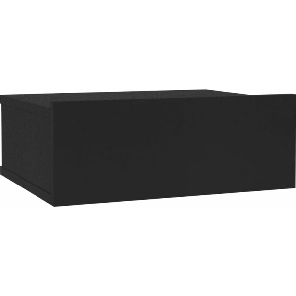 Kelluva yöpöytä Musta 40x30x15 cm Agglomere