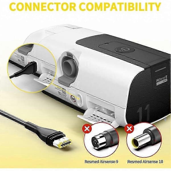12V-24V DC biloplader til AirSense 11 og AirMini CPAP-maskiner, strømadapter til bærbar søvnapnøapparat