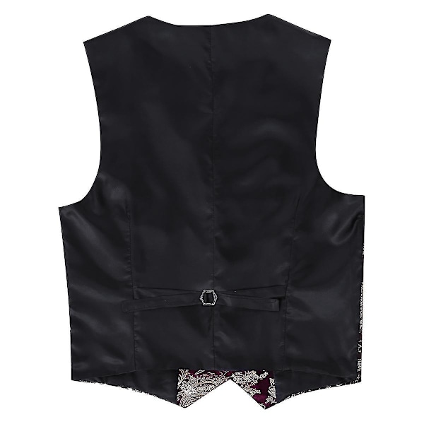 Tryckt V-ringad herr Business Casual Suit Vest - 6 färger (XL, Röd/Guld)