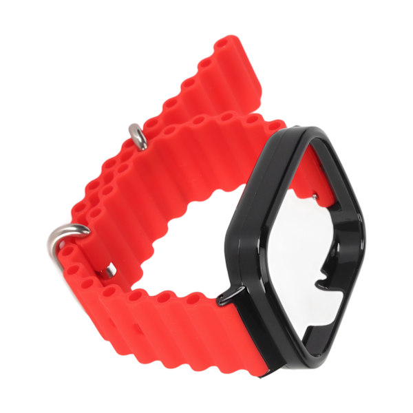 2 i 1 ersättningsklockarmband för Redmi Watch 3 Silikon Justerbar Smart Watch Armband med skyddsfodral Röd