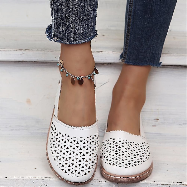 Hvide Hule Kile Sandaler, Slip-On Komfortable Casual Kvindersko