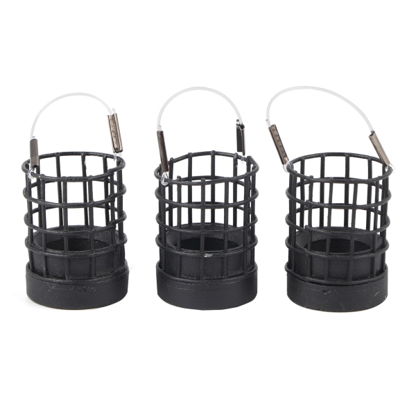 3 stk. Fiske Agnsbur Hollow Rustfrit Stål Fodring Lokkefælde Tackle Tilbehør Sort 40g