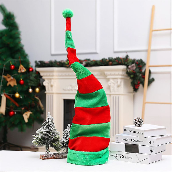 Julelverhat - langstribet klovnehat i filt til børn Voksne ferietema, julefest favoriserer fotorekvisitkasket