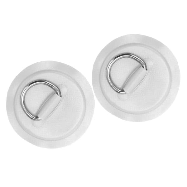 D-ring Pad Patch PVC Oppblåsbar Båt Flåte Jolle Kano Surfebrett Kajakk Festesystem Hvit