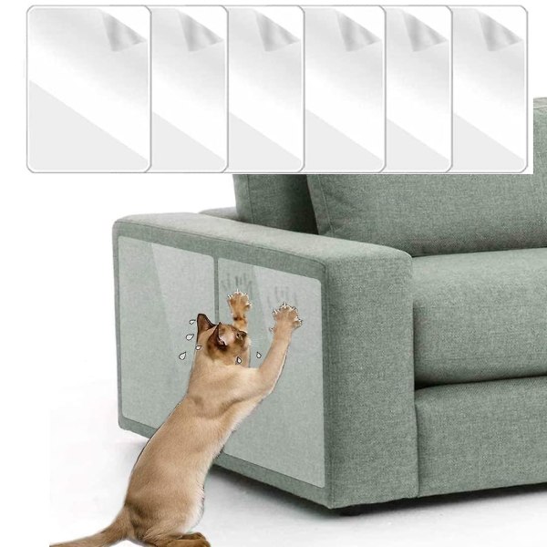Pakke med 6 Ripebeskyttelse Sofa Cat, 45 Cm X 30 Cm, Transparent Cat Ripebeskyttelse Møbel