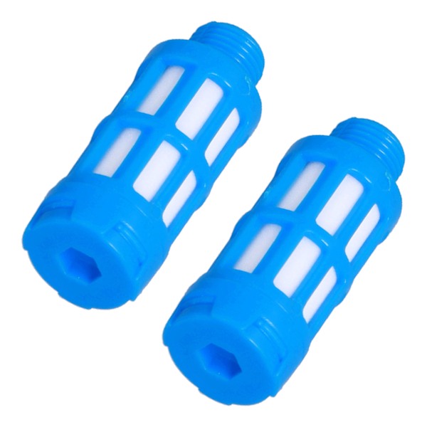 Pneumatisk støjdæmper i plast Luftledning Flow Control Udstødningsstøjdæmper Kompressor Fitting Blue50Pcs PSU-01