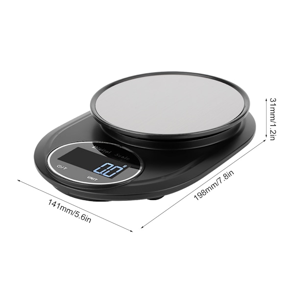 5Kg /0,1g Mini Elektroniskt Kök Bärbar Matlagning Bakning Mat Våg Viktmätningsverktyg