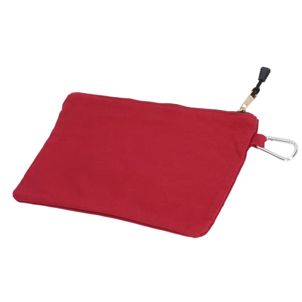Zipper Tool Bag Multi Purpose Canvas Waterproof Portable with Carabiner for Storage Dark Red