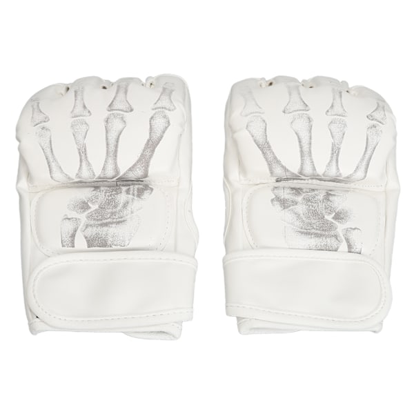 Halvfingerboksning Handsker Thicken Boxing Fight Andas Kickboksning Punch Bag Træningshandsker Ghost Hand Hvid