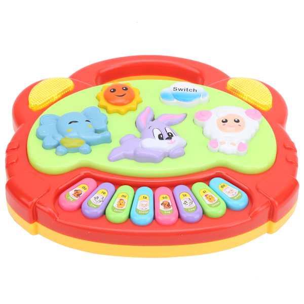 Dyremønster Baby Musik Legetøj Børn Læring Pædagogisk Musik Legetøj med Lys Rød