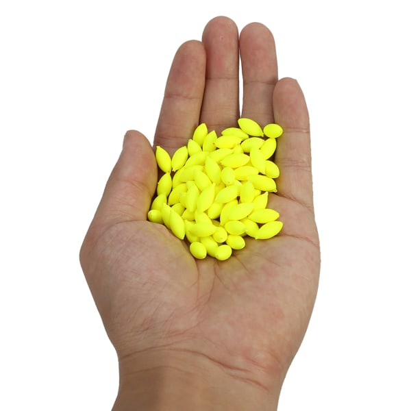 100 stk Fiskeindikator Fiskeagn Betes Floats Beads (gul)