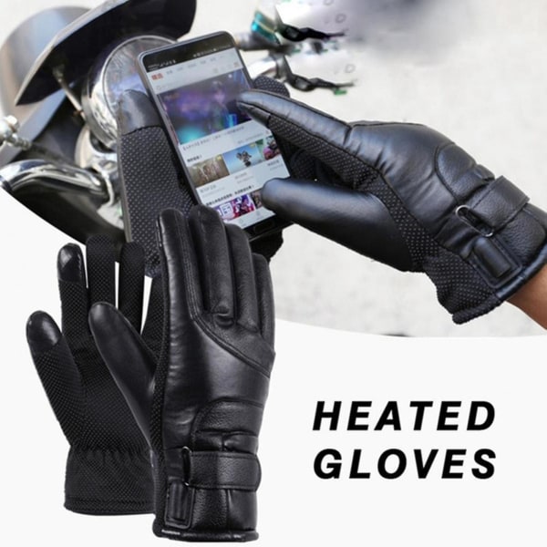 Uppvärmda handskar, elektriska uppvärmda handskar USB handskevärmare med uppladdningsbar Power Bank Cykelhandskar för motorcyklar