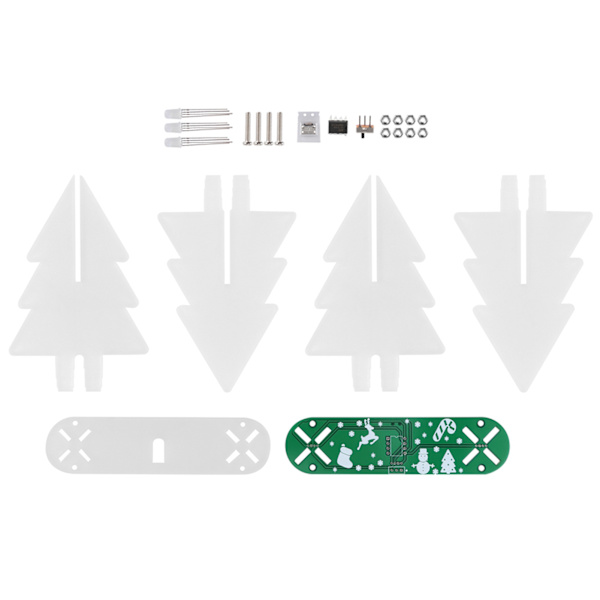 DIY 3D joulukuusi elektroninen LED-piirisetti kotiin pöytäkoristeeksi vihreä