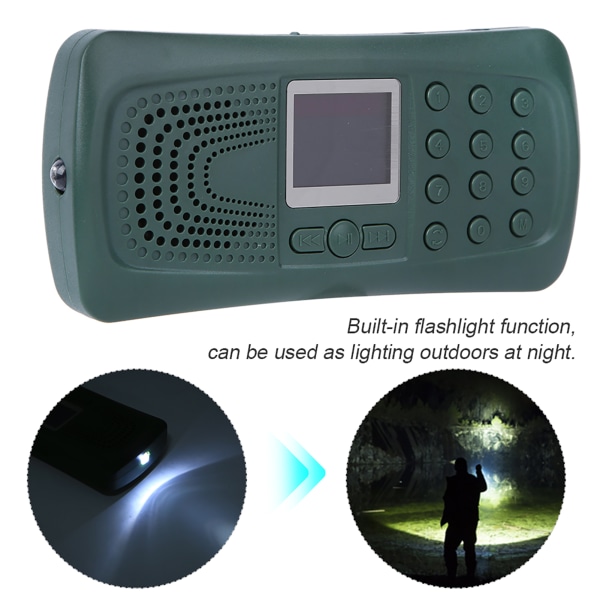 CP-387B Fågellockare för jakt med ljudspelare, ingen fjärrkontroll, med timer och ficklampa, EU 110~240V