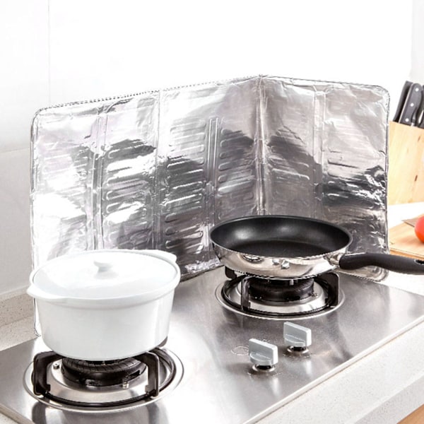 Aluminiumfolie Plate Forhindre Oljesprut Kjøkken Gasskomfyr Matlaging Hot Baffel