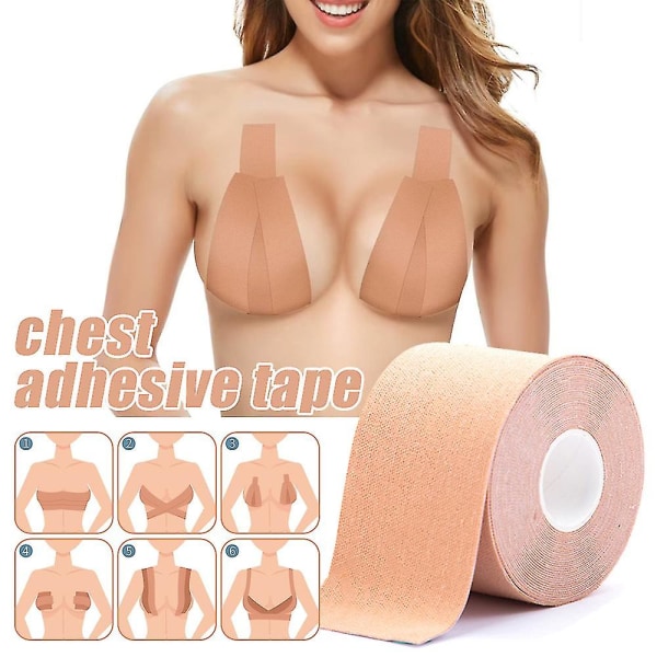 Brysttape til kvinder, Udskift din BH Instant Breast Tape til Ae, Usynlig brysttape til brystløft, Hudvenlig, Vandtæt, Svedtæt