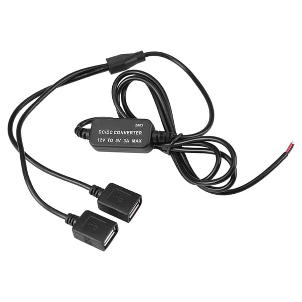 12V til 5V 3A Dobbel USB Billader Adapter for GPS Smartphone