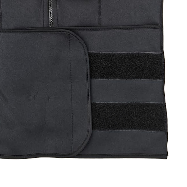 Mænd Midje Træning Lynlås Træning Sved Sauna Mavekontrol Justerbar Bælte Body Shaper Vest til Gåtur Ride Kør Bodybuilding Sort XL