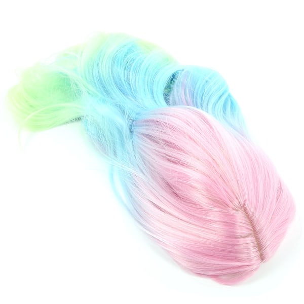 Dame Gradient Lang Krøllet Paryk Farverig Stilfuld Cosplay Party Halloween Syntetiske Parykker