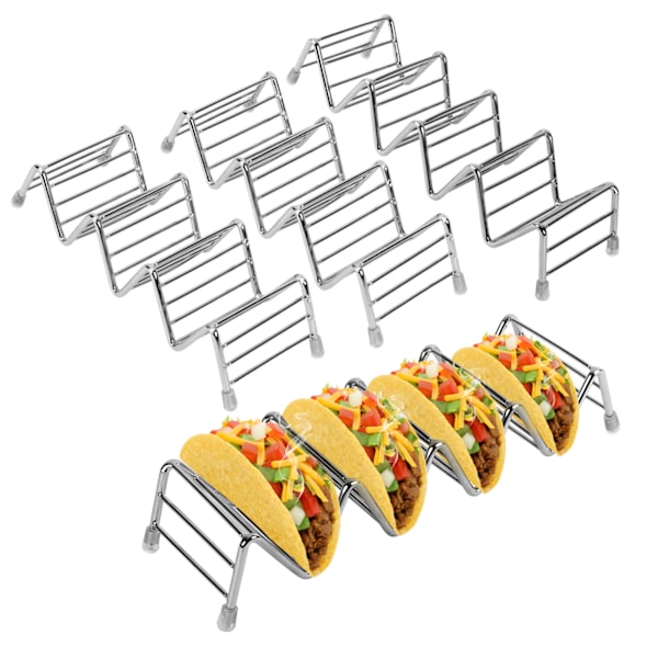 Glad Tacoholder, 4-pak tacoholdere i rustfrit stål V Space Taco-holdere med beskyttelsesspidser f