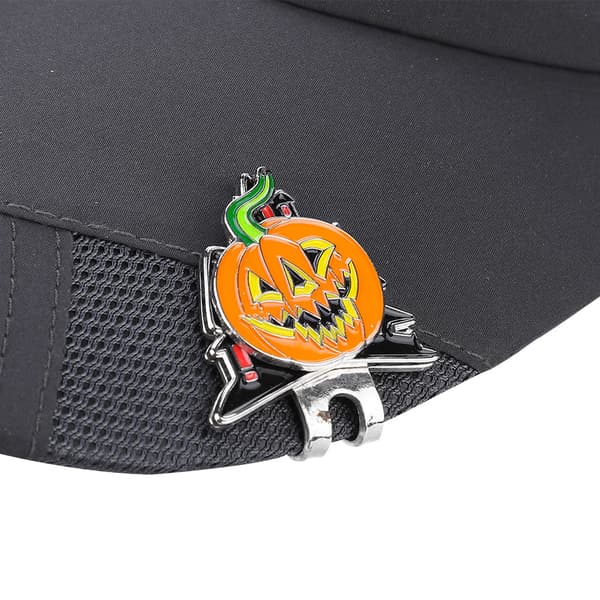 Magnetisk golfhatteclips i rustfrit stål med boldmarkør i Halloween-stil