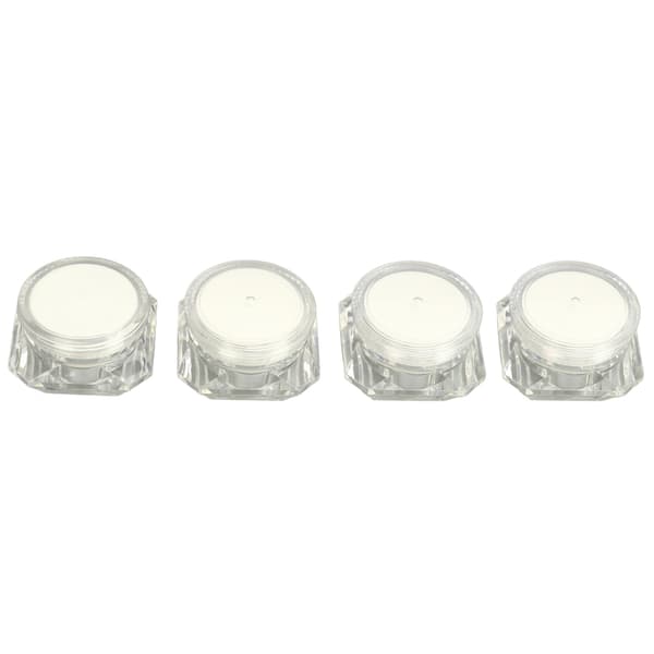 Diamond Look Compact Makeup Tom Container - 4st plastkrämburk för utomhusresor och camping