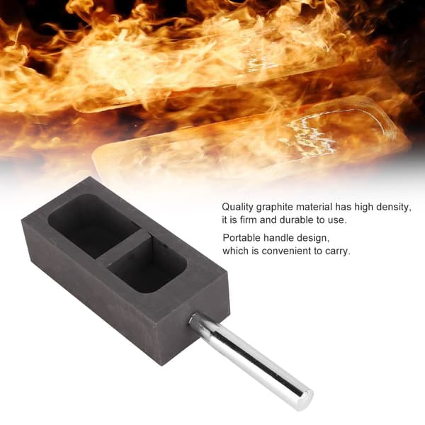 Pure Graphite Ingot Mold Crucible for Gold Silver Melting Casting Refining (2kg)