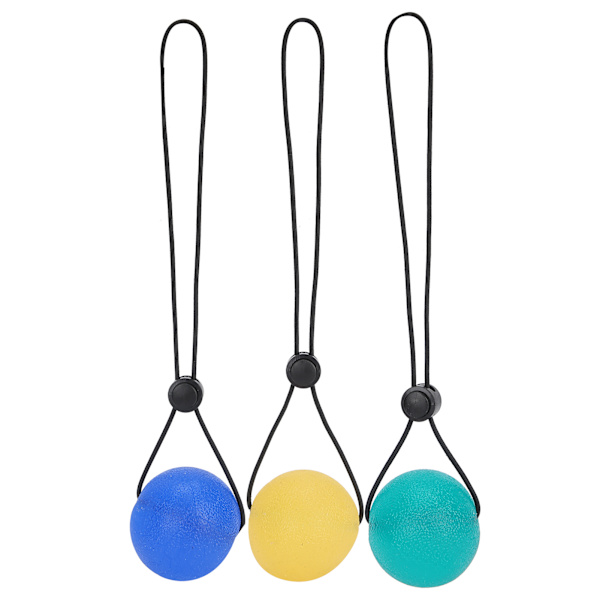 3st Stressavlastande greppboll Hand handledsrehabilitering Styrketräning Massageboll (Gul 15 grader blå 30 grader grön 35 grader)