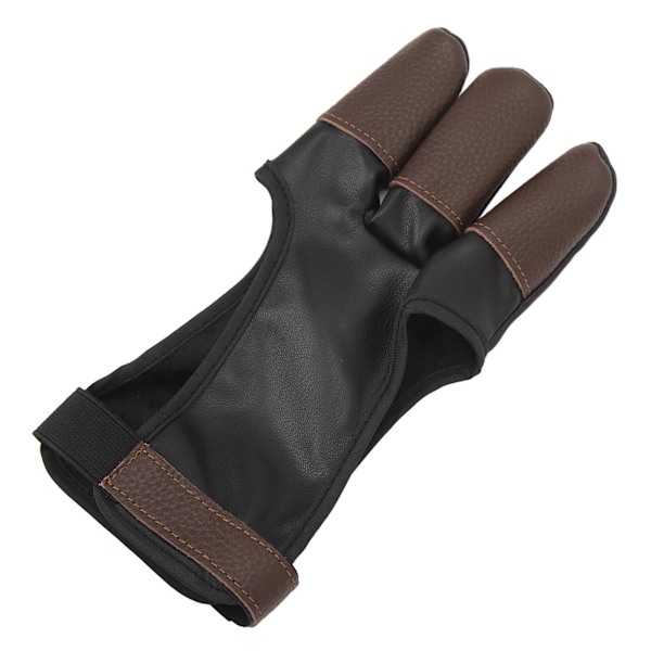 Bågskyttehandske Finger Tab Tillbehör Tre Finger Guard PU Läder Bågskyttehandskar för Recurve Compound Bow M