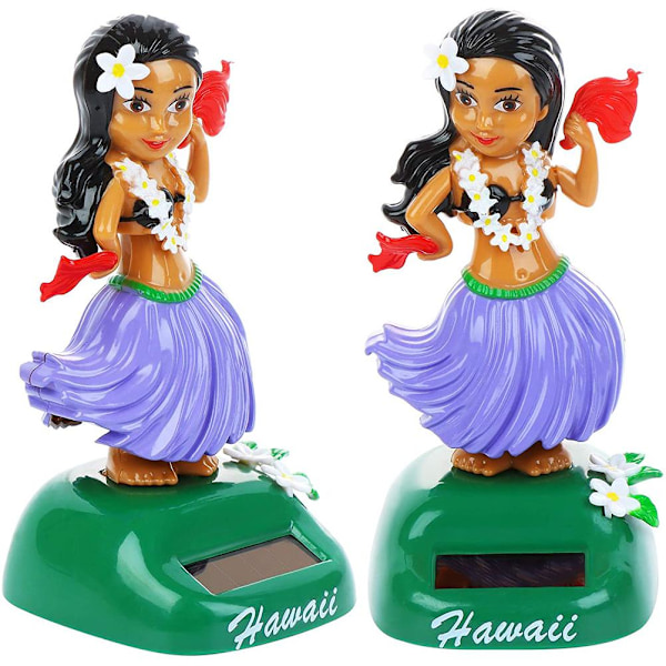 Solar Hawaiian Dans Figur Bil Dashboard Leksak Lovely med Solpanel Skakande huvud Docka Dans Figur Leksak för sovrum Familj Skrivbord