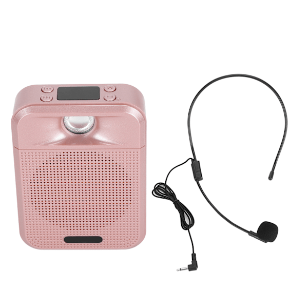 Bærbar Stemmeforstærker Genopladelig Mikrofon Højttaler Radio Understøtter Hukommelseskort Pink