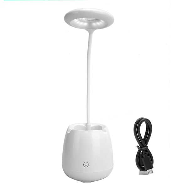 Multifunktionell Bluetooth-högtalare med pekskärm, skrivbordslampa, telefonhållare, trådlös högtalare (vit)