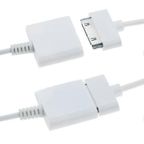 Hvid 8-pin til 30-pin han til hun adapterkabel, 15 cm længde