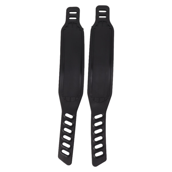 2 stk. treningsykkelpedalstropper i plast, justerbar lengde, universelle sykkelpedal tåstropper, stropp for hjemmetrening og sykling