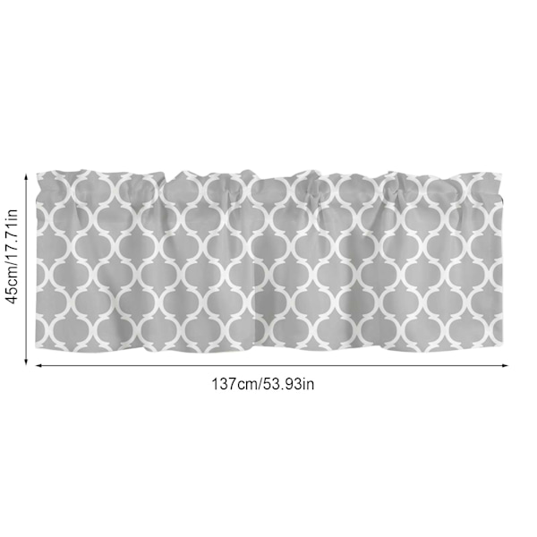 Vindus Topp Gardin Modetrykk Lysblokkerende Valanse Kort Gardin for Hjemmebruk 137x45cm