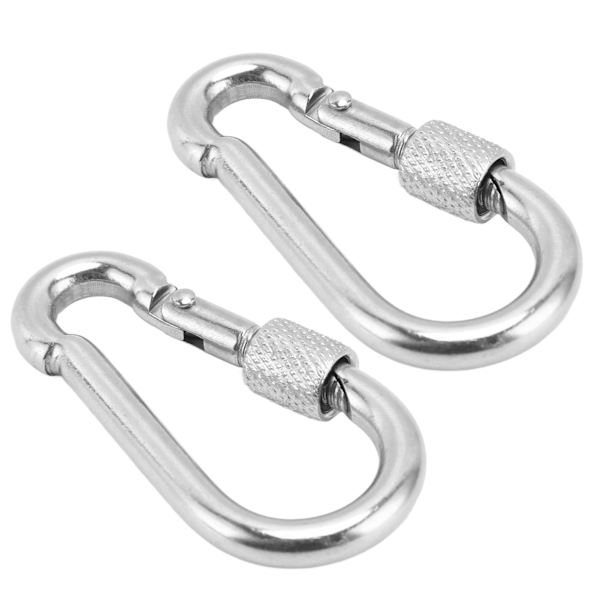 2 stk. fjærbelastet karabinkrok 316 rustfritt stål klemmer Rigging sikkerhetslås Tilbehør Dia 8x80mm