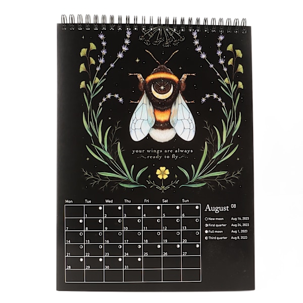 2023 Dark Forest Lunar Calendar Vattentät 12-månaders färgglad väggkalender med 12 illustrationer för hemmakontoret